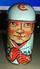 Vintage Cap-Tins The Tin Box Company England Design By Daher 4” Baseball Player