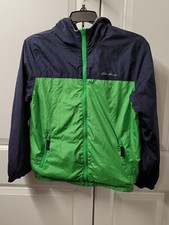 Eddie Bauer Reversible Coat Boys Size: Medium 10-12 Hooded Full Zip