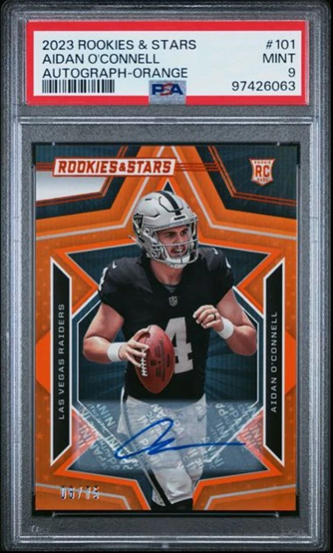 Aidan O'Connell Panini Rookies & Stars #101 Autograph-Orange