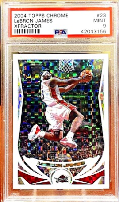 2004-05 LEBRON JAMES TOPPS CHROME XFRACTOR 11/110 PSA 9 POP13 'NO