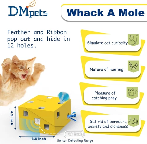 Smart cat electric toy, USB charging, upgraded mole cat interactive game. - Picture 5 of 9