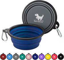 2 Packs 5" Portable Travel Collapsible Foldable Pet Dog Bowl Dish For Water Food