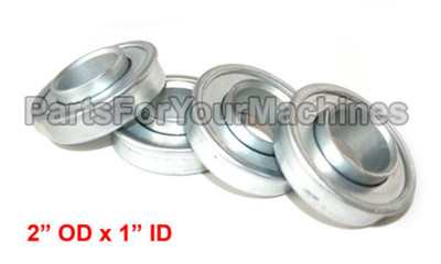 4-PACK, BALL BEARINGS, FLANGED, 2'' OD, 1'' ID, TRACTORS, GARDEN EQUIPMENT, CARTS