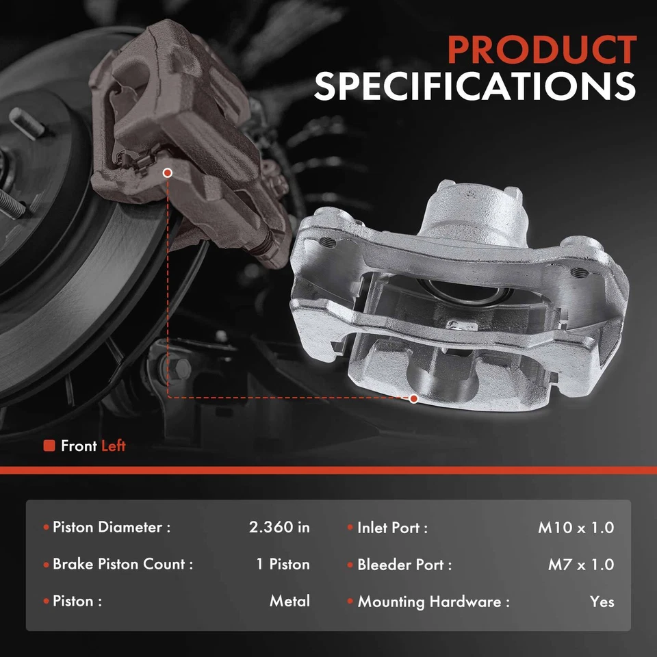 前左制动卡钳带支架适用于三菱Galant Eclipse道奇Stratus — 第 2/4 张图片