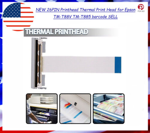 26PIN Printhead Thermal Print Head for Epson TM-T88V TM-T885 barcode SELL - 第 1/11 張圖片