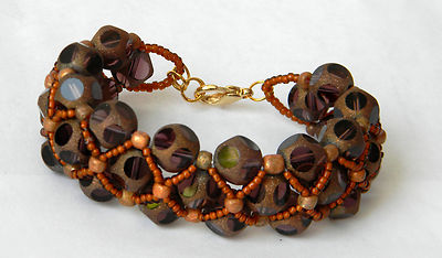 Glass Leopard Print Bracelet One of a Kind Made in the USA FREE SHIPPING