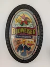 Vintage 12” Oval Beer Sign Budweiser King of Beers Have a Glass Man Cave Signs