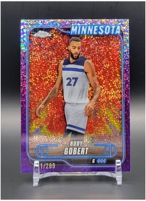 RUDY GOBERT 2024-25 Topps Chrome PURPLE SPECKLE REFRACTOR /299 Timberwolves #90