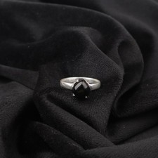 Natural Black Tourmaline Gemstone 925 Sterling Silver Handcrafted Jewelry Ring