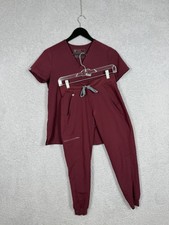 Figs Women  s Scrub Set Catarina Top Zamora Jogger in Burgundy Size XXS Nurse