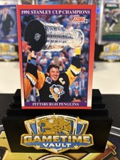 1991-92 Score Hockey Card 1991 Stanley Cup Champion Pittsburgh Penguins #425