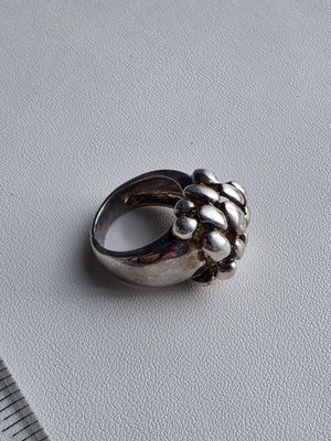 Vintage massiver Sterling Silber 925 Nugget schwerer Ring Handarbeit 15,4 Gramm !!!