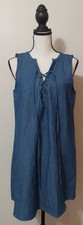 Newbury Kustom Chambray Shirt Dress Womens Medium Blue A Line Made In USA