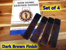 Set of 4 HUME Brown Police Duty Belt Keepers 1 5/8" Extra Wide Hook & Loop Close