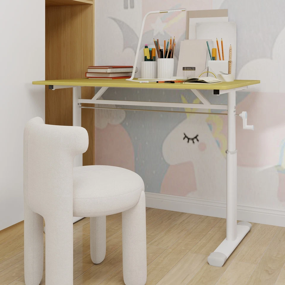 Escritorio de estudio de oficina en casa ajustable en altura para estar de pie o sentado multiusos Foto 2 de 4