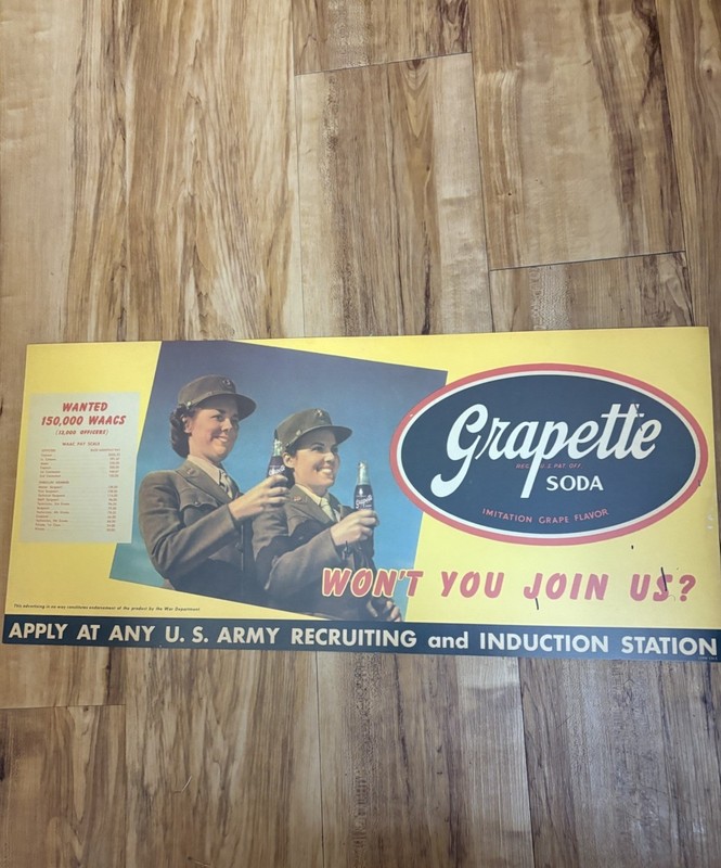 Grapette Soda (Military) Advertising sign - Join us!