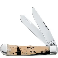 CASE XX KNIVES BEST DAD NATURAL BONE TRAPPER 6254 SS (9100568) POCKET KNIFE