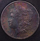 1883-CC 🌈MONSTER RAINBOW TONED🌈 GSA Morgan Dollar NGC MS63 ***RARE COIN***