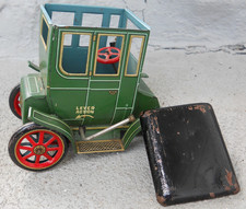 Vintage Trade Mark Modern Toys Green Litho Tin Car Japan Lever Action for PARTS