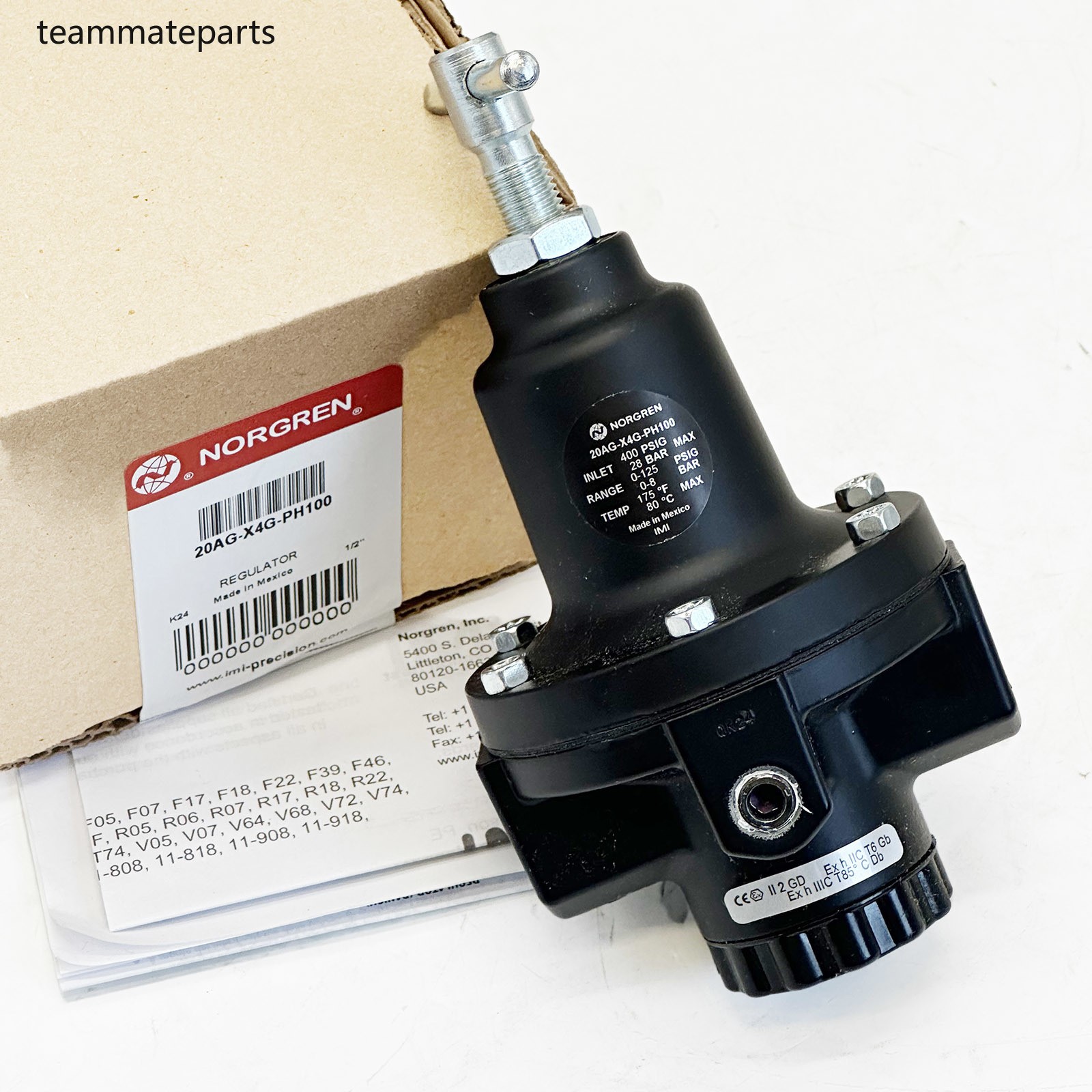 Nueva válvula reguladora de presión 20AG-X4G/PH100 para NORGREN
