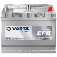 ASIA Autobatterie EFB 12V 72Ah Varta N72 Start-Stop Dynamic Batterie 572501076