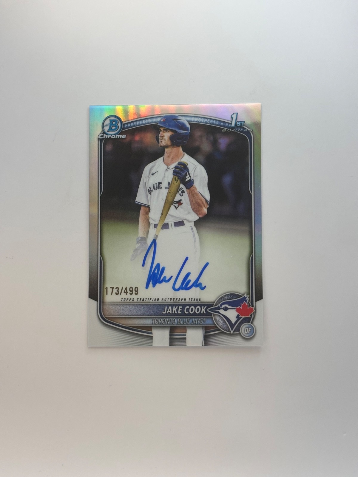 JAKE COOK 2025 BOWMAN CHROME DRAFT 1ST REFRACTOR AUTOGRAPH AUTO /499