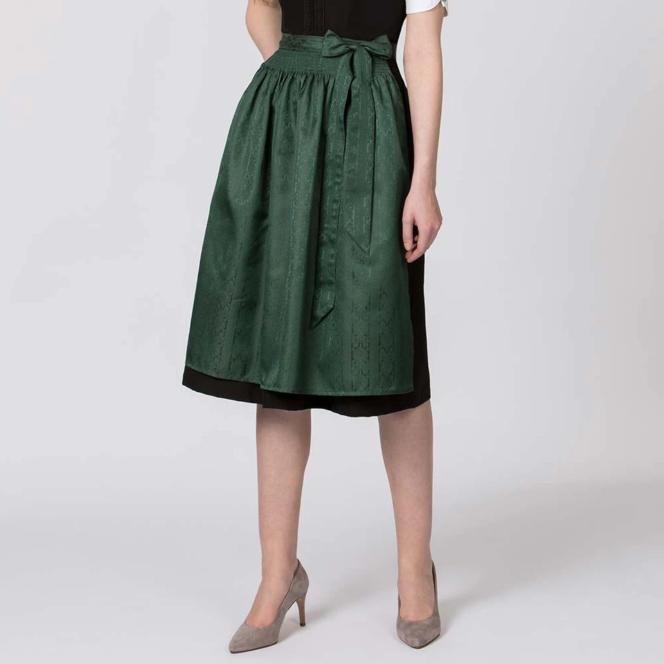 Dirndlschürze Corinna tanne grün gemustert Dirndl Trachten Damen Jacquard - Bild 2 von 2