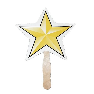 Vintage Houston Chronicle Newspaper Promo Hand Fan Star Shape Texas Advertising