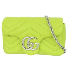 Bolso de hombro GUCCI GG Marmont 841290 de cuero verde con caja para mujer #ACB1270