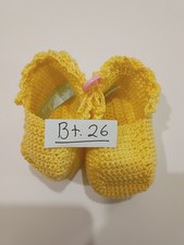Crochet Acrylic Yellow Handmade Booties  For Baby And Dolls