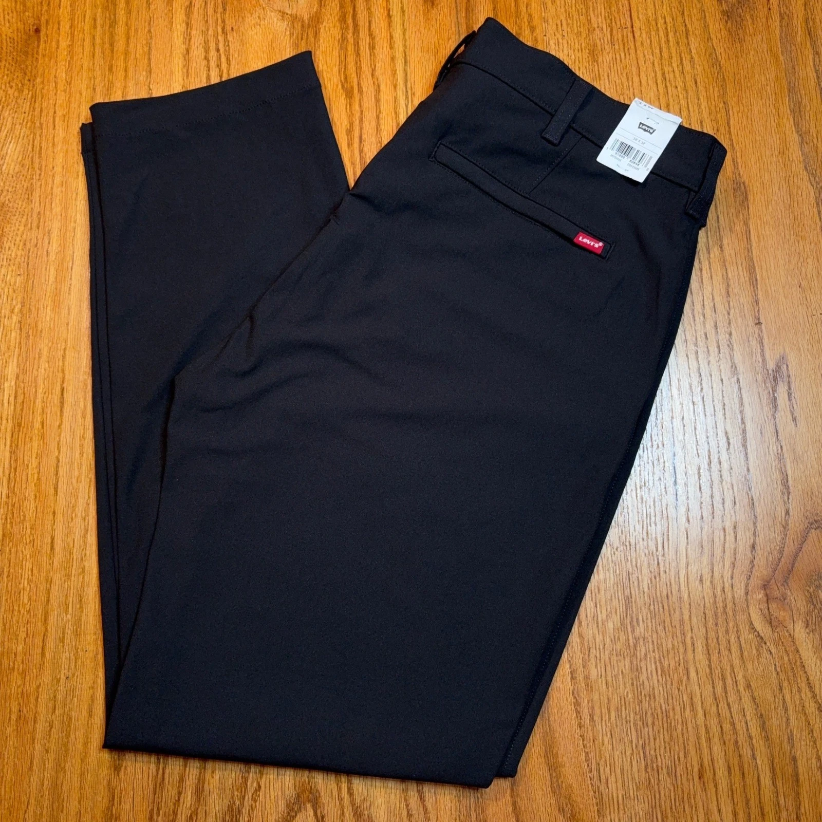 Levi Strauss XX Chino Tech Pants Mens 38x31 Black Standard Taper Stretch Casual