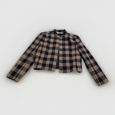 Vtg Pendleton Brown/Black Wool Buffalo Plaid Blazer Jacket USA made Rare