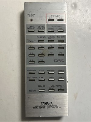 Yamaha RS-100 Transmitter Remote Control Gray Silver Working