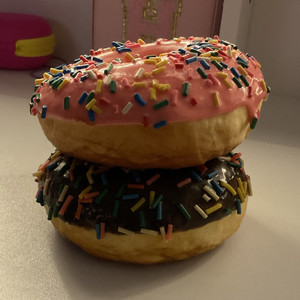 Fake dounut foam squishy with fake frosting