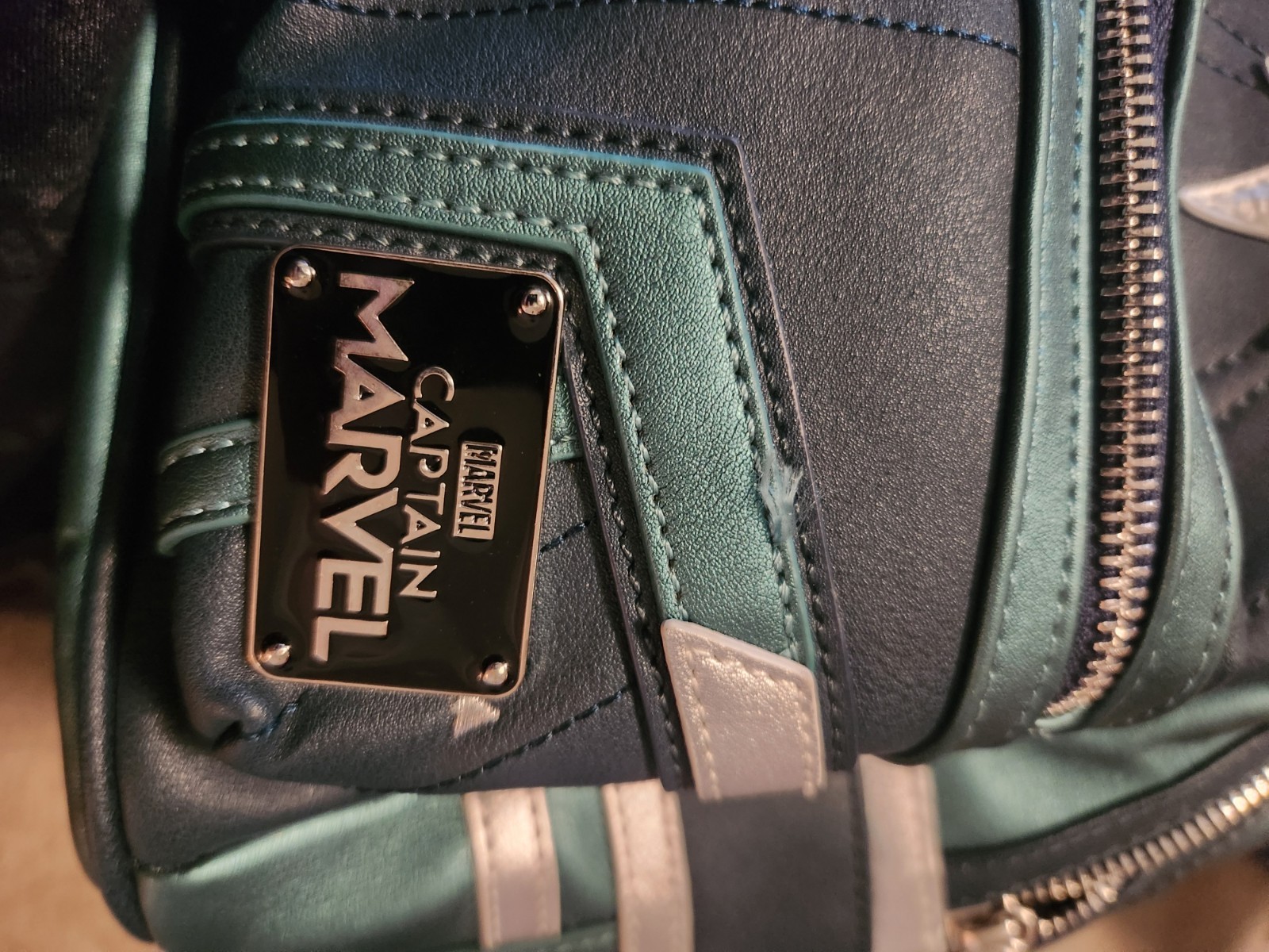 loungefly mini backpack  Captain Marvel green cos… - image 4