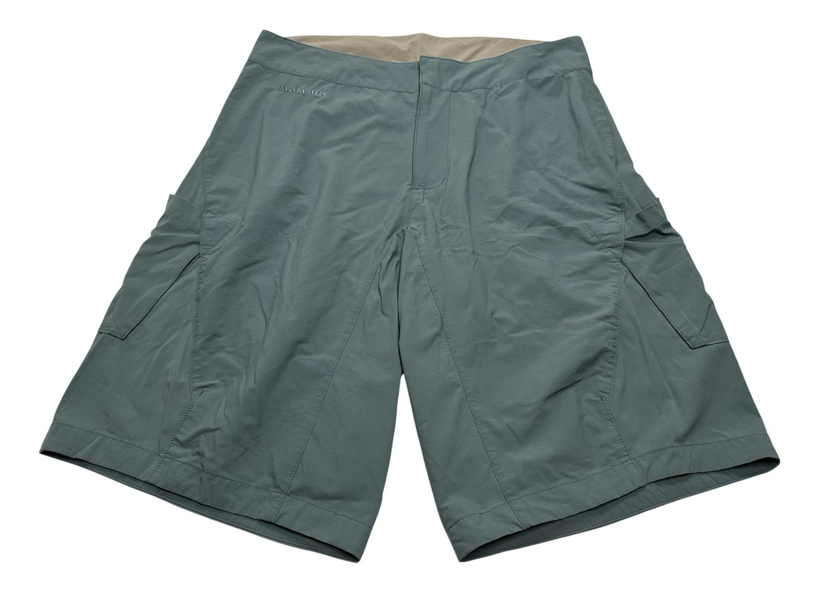 Men's Mammut Cargo Hiking Nylon Blend Shorts 12" Size 34 (50) Teal #1033161