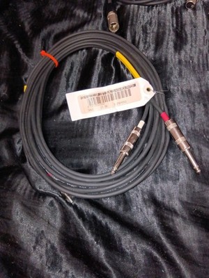 CBI 20 ft Shielded Instrument Cable 1/4'' Jack Male to Male Black 20 AWG