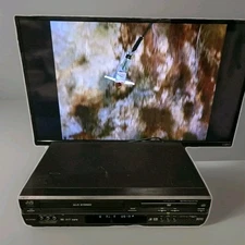JVC DVD VCR Combo Player Unit Tested Working VHS Tapes Black Vintage No Remote