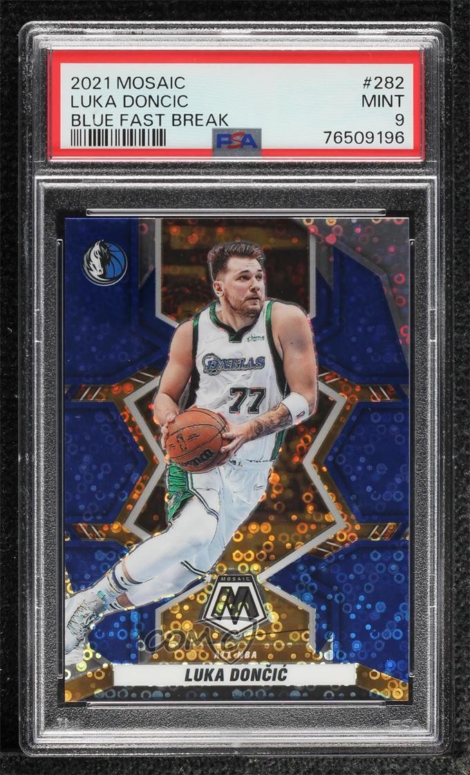 2021 Mosaic All-NBA Fast Break Blue Prizm 61/85 Luka Doncic #282 PSA 9 MINT v9t