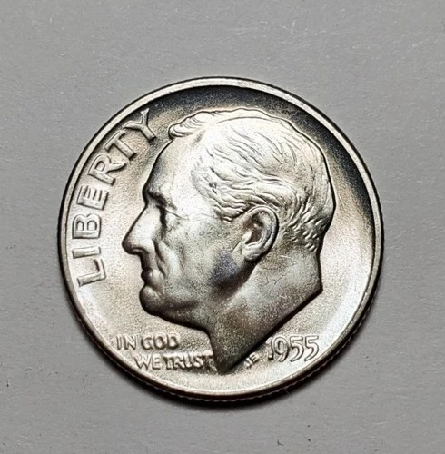 1955 S ROOSEVELT DIME 90% SILVER UNC #C10529