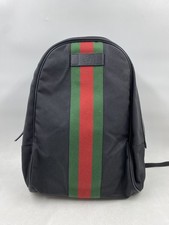Gucci Sherry Striped Line Black Canvas Backpack