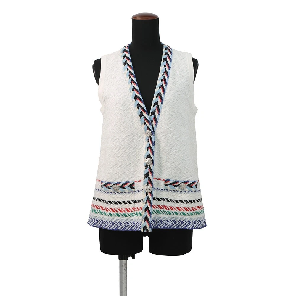 Chanel — CHANEL Best Size 38 Cotton97%/Rayon2%/Polyester1% White/Multicolor P54119