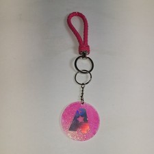 Glitter Initial Letter Bag Charm Keychain for Purse Handbag Pink Women