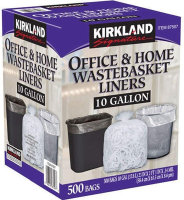 Signature  10 Gallon Clear Plastic Trash Bags, 23 X 25 Inches, 0.34 Mil, 125/Rol