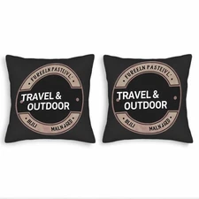 Set of 2 Vintage Decorative Throw Pillow Covers 18x18in - Circular Design 