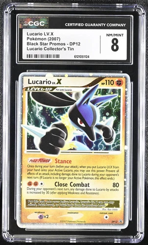 Lucario LV.X #DP12 2007 Pokemon Black Star Promos CGC 8 NM/Mint