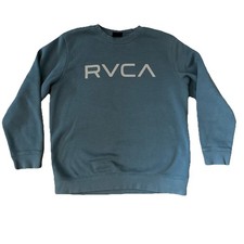 RVCA VA Boys Sweater Blue Long Sleeve Logo Skate Surf Youth Kids Sweaters Gifts