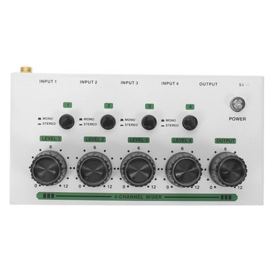 Small Mixing Console Stereo Line Mixer Audio 4 Channel Sound Board