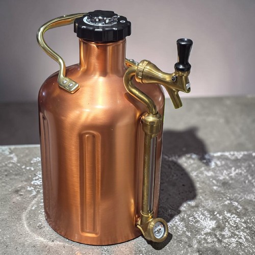 GrowlerWerks uKeg 128 Copper Pressurized Beer Growler Tap System + CO2 Chargers