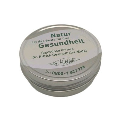 Dr hittich advertising tin screw cap approx 7.5 cm diameter 2 cm high